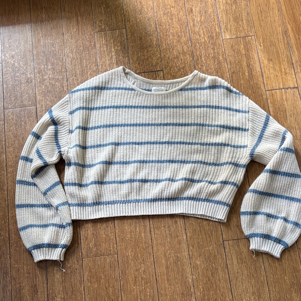 Billabong Blue and Cream Striped Sweater